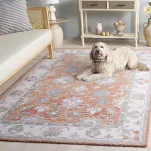 Safavieh Heritage Hand-Tufted 5X8 Wool-Cotton Rug In Rust Ivory — Low-Profile, Durable, Timeless Warmth And Texture HG125P-5