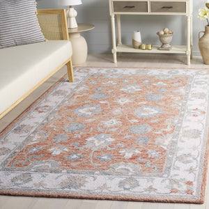 Safavieh Heritage Hand-Tufted 5X8 Wool-Cotton Rug In Rust Ivory — Low-Profile, Durable, Timeless Warmth And Texture HG125P-5