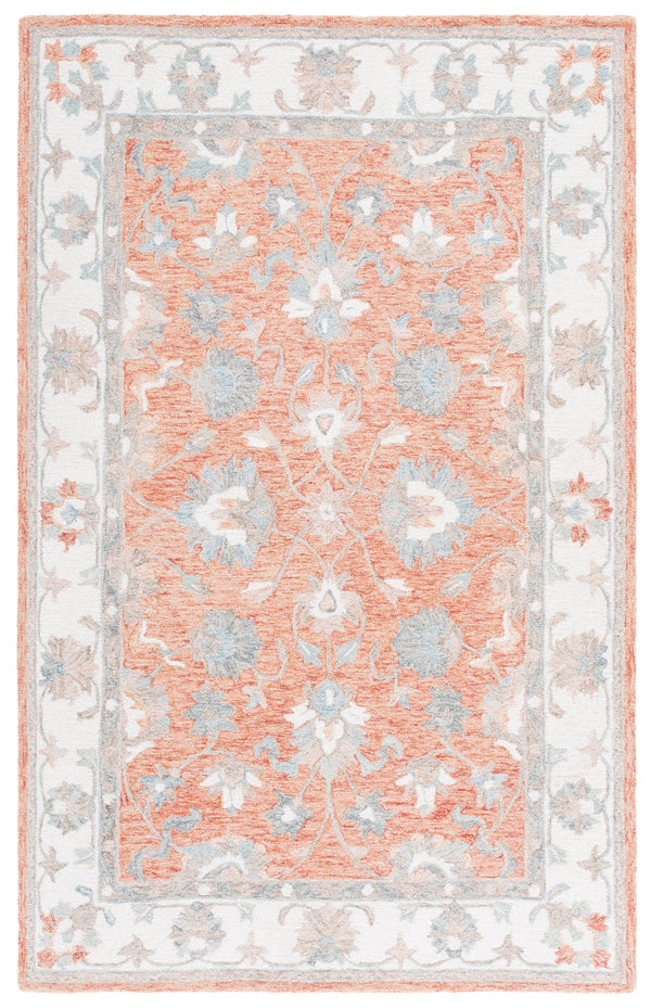Safavieh Heritage Hand-Tufted 5X8 Wool-Cotton Rug In Rust Ivory — Low-Profile, Durable, Timeless Warmth And Texture HG125P-5
