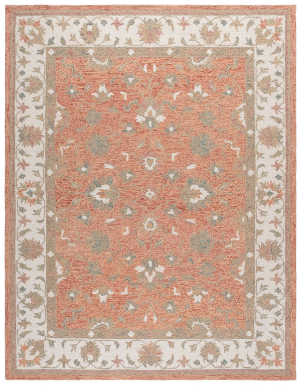 Safavieh Heritage Hand-Tufted 5X8 Wool-Cotton Rug In Rust Ivory — Low-Profile, Durable, Timeless Warmth And Texture HG125P-5