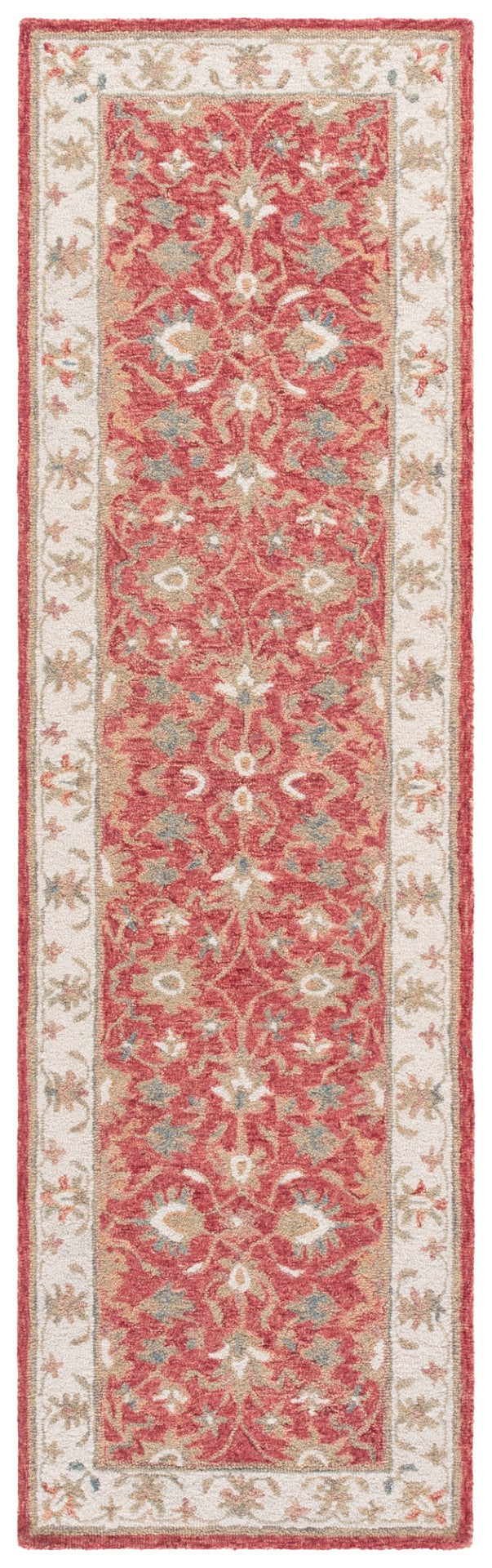 Safavieh Heritage Hand-tufted Area Rug - Elegant Design With Artisanal Craftsmanship For Timeless Decor Red ,Ivory 80% Wool,20% Cotton Hg125q-9