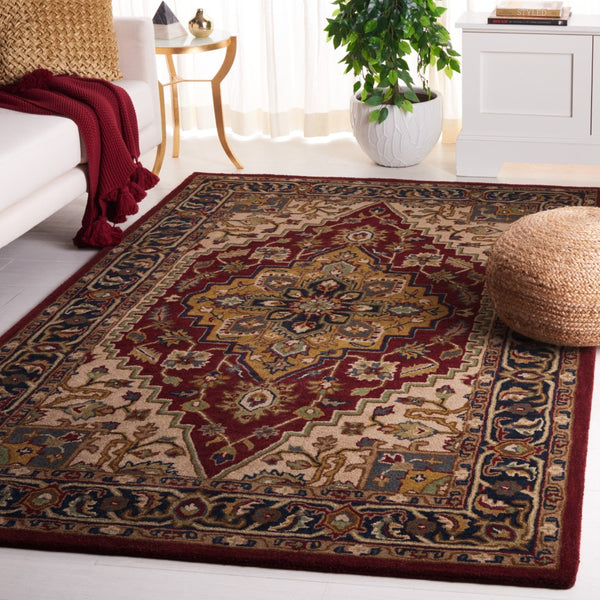 Safavieh Heritage 225 Hand Tufted  Rug Red / Ivory 5' x 8'