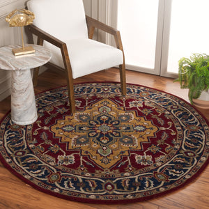 Safavieh Heritage 225 Hand Tufted  Rug Red / Ivory 6' x 6' Round