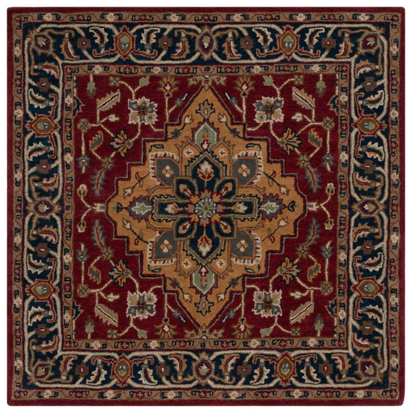 Safavieh Heritage 225 Hand Tufted  Rug Red / Ivory 6' x 6' Square