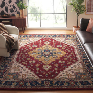 Safavieh Heritage 225 Hand Tufted  Rug Red / Ivory 8' x 10'