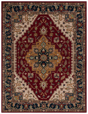 Safavieh Heritage 225 Hand Tufted  Rug Red / Ivory 8' x 10'