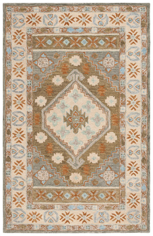 Safavieh Heritage 226 Hand Tufted  Rug Ivory / Light Blue 5' x 8'