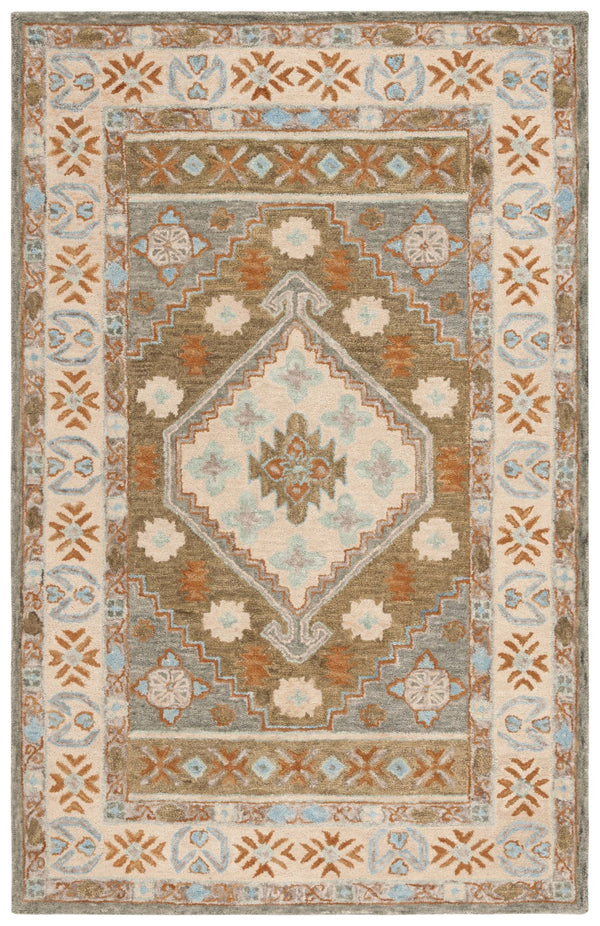 Safavieh Heritage 226 Hand Tufted  Rug Ivory / Light Blue 5' x 8'