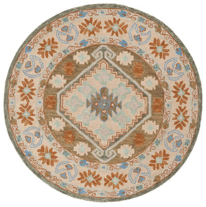 Safavieh Heritage 226 Hand Tufted  Rug Ivory / Light Blue 6' x 6' Round