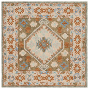 Safavieh Heritage 226 Hand Tufted  Rug Ivory / Light Blue 6' x 6' Square