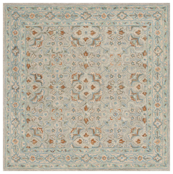 Safavieh Heritage 227 Hand Tufted  Rug Green / Ivory 6' x 6' Square