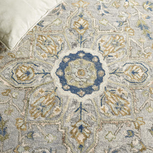 Safavieh Heritage 228 Hand Tufted  Rug Ivory / Blue 5' x 8'