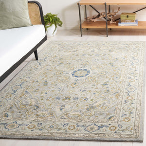 Safavieh Heritage 228 Hand Tufted  Rug Ivory / Blue 5' x 8'
