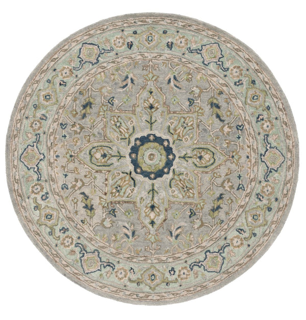 Safavieh Heritage 228 Hand Tufted  Rug Ivory / Blue 6' x 6' Round