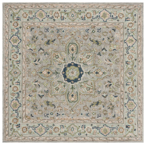 Safavieh Heritage 228 Hand Tufted  Rug Ivory / Blue 6' x 6' Square