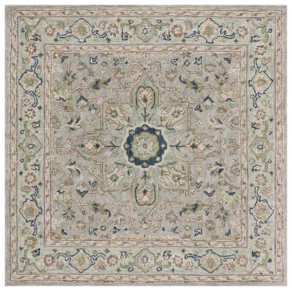 Safavieh Heritage 228 Hand Tufted  Rug Ivory / Blue 6' x 6' Square