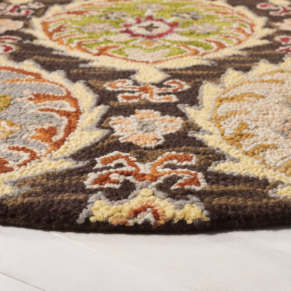 Safavieh Heritage 230 Hand Tufted  Rug Red / Green 6' x 6' Round