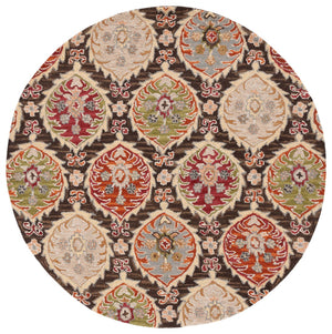 Safavieh Heritage 230 Hand Tufted  Rug Red / Green 6' x 6' Round