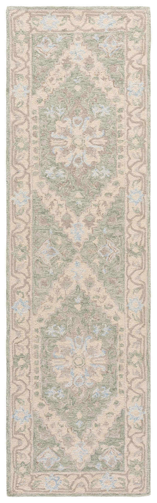 Safavieh Heritage Hand-tufted Wool Area Rug - Elegant Traditional Design For A Serene Home Atmosphere Light Green ,Beige Wool Pile Hg525y-6
