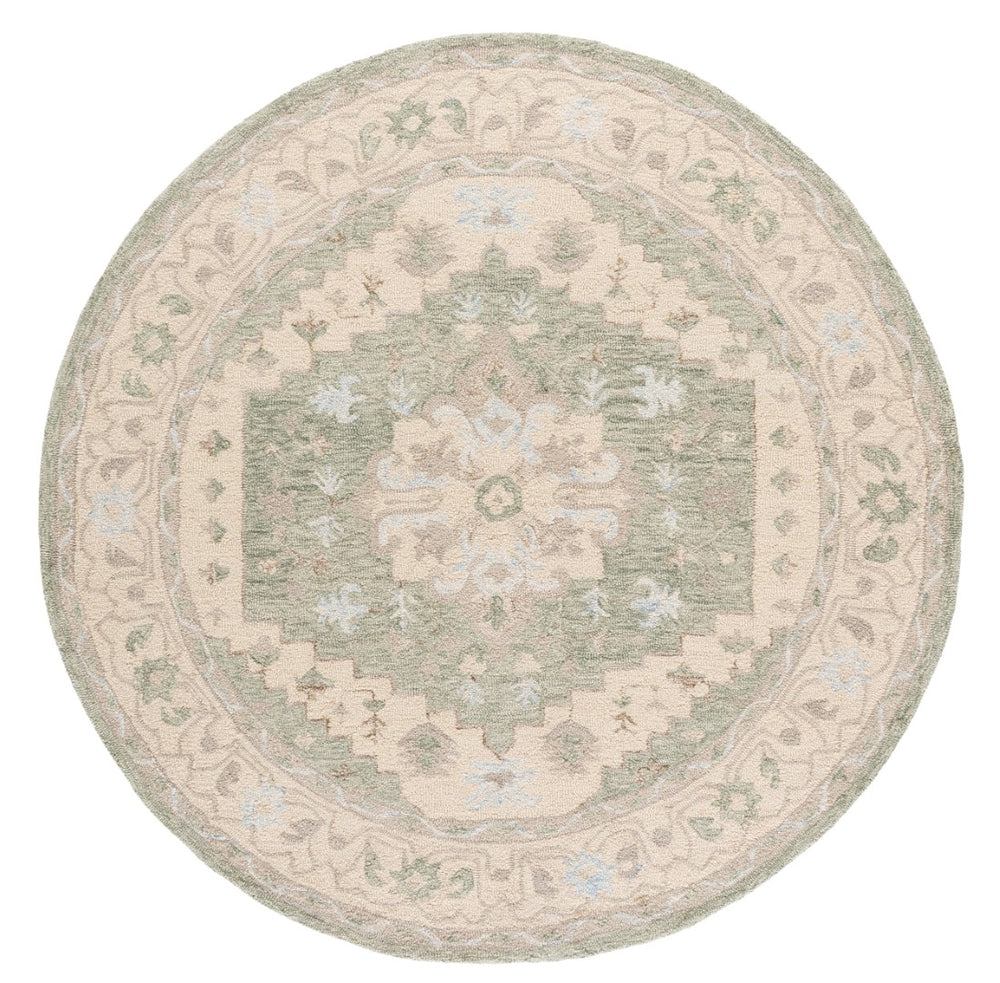 Safavieh Heritage Hand-tufted Wool Area Rug - Elegant Traditional Design For A Serene Home Atmosphere Light Green ,Beige Wool Pile Hg525y-6