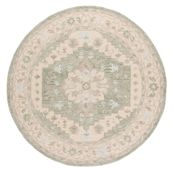 Safavieh Heritage Hand-tufted Wool Area Rug - Elegant Traditional Design For A Serene Home Atmosphere Light Green ,Beige Wool Pile Hg525y-6