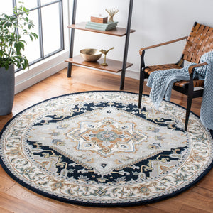 Safavieh Heritage 625 Hand Tufted  Rug Grey / Navy 9' x 12'