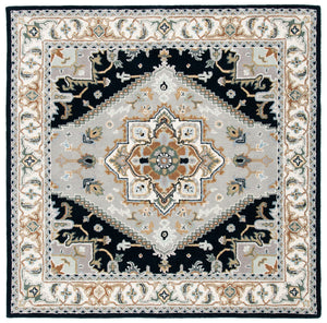 Safavieh Heritage 625 Hand Tufted Traditional Rug Grey / Navy 2'-3" x 4' RECTANGLE
