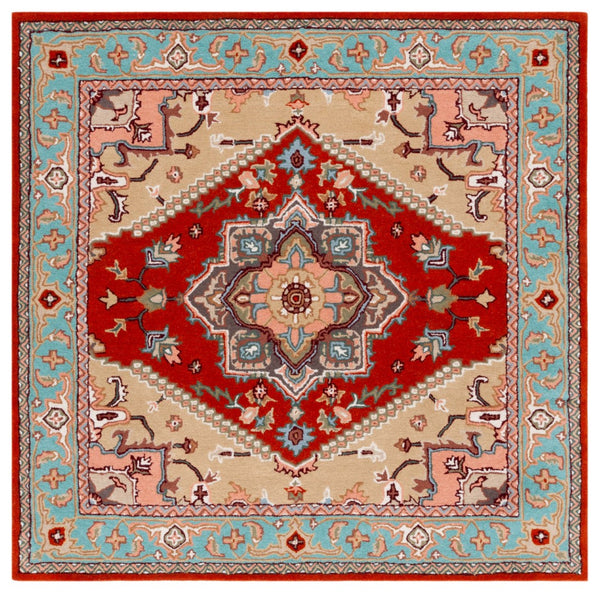 Safavieh Heritage 625 Hand Tufted Traditional Rug Red / Blue 6' x 6' Square