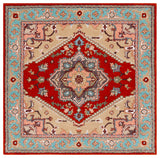Safavieh Heritage 625 Hand Tufted Traditional Rug Red / Blue 6' x 6' Square