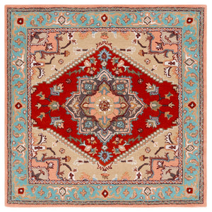 Safavieh Heritage 625 Hand Tufted Traditional Rug Red / Pink 6' x 6' Square
