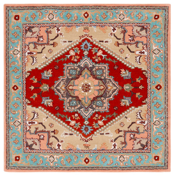 Safavieh Heritage 625 Hand Tufted Traditional Rug Red / Pink 6' x 6' Square