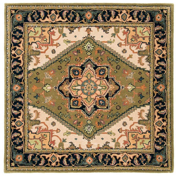 Safavieh Heritage 625 Hand Tufted  Rug Green / Light Brown HG625Y-8SQ