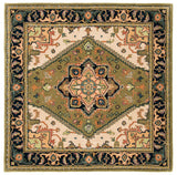 Safavieh Heritage 625 Hand Tufted  Rug Green / Light Brown HG625Y-8SQ