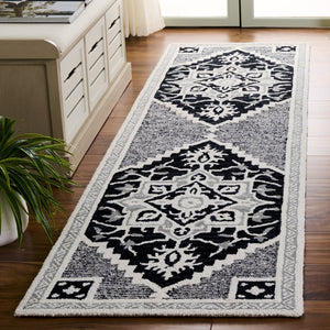 Safavieh Heritage Traditional Hand-tufted Runner Area Rug - Luxurious Wool Blend For Timeless Home Elegance Black ,Ivory 80% Wool,10% Cotton,10% Latex Hg675z-28