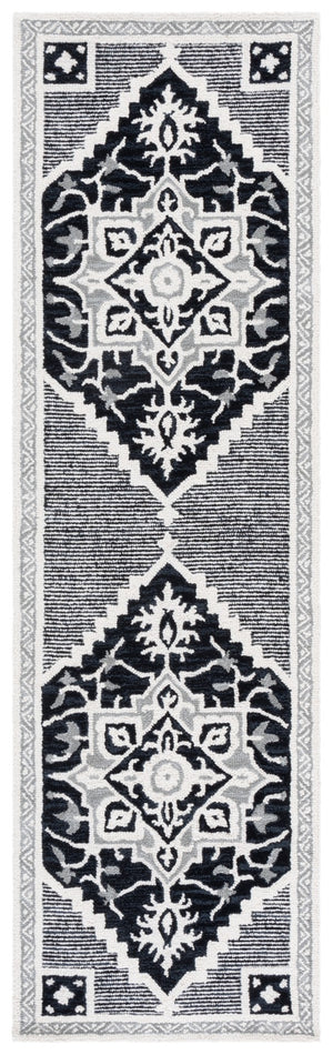 Safavieh Heritage Stylish Area Rug - Timeless Hand-tufted Design, Artisanal Craftsmanship, Versatile Elegance Black ,Ivory 80% Wool,10% Cotton,10% Latex Hg675z-4