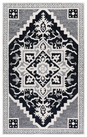 Safavieh Heritage Traditional Hand-tufted Runner Area Rug - Luxurious Wool Blend For Timeless Home Elegance Black ,Ivory 80% Wool,10% Cotton,10% Latex Hg675z-5
