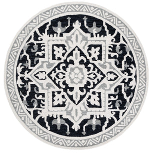 Safavieh Heritage Stylish Area Rug - Timeless Hand-tufted Design, Artisanal Craftsmanship, Versatile Elegance Black ,Ivory 80% Wool,10% Cotton,10% Latex Hg675z-4