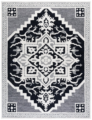Safavieh Heritage Traditional Hand-tufted Runner Area Rug - Luxurious Wool Blend For Timeless Home Elegance Black ,Ivory 80% Wool,10% Cotton,10% Latex Hg675z-8