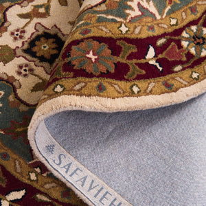 Safavieh Heritage Hand Tufted Wool Area Rug - Luxurious Floral Design, Crafted In India For Timeless Elegance Ivory ,Red Wool Hg760a-8ov