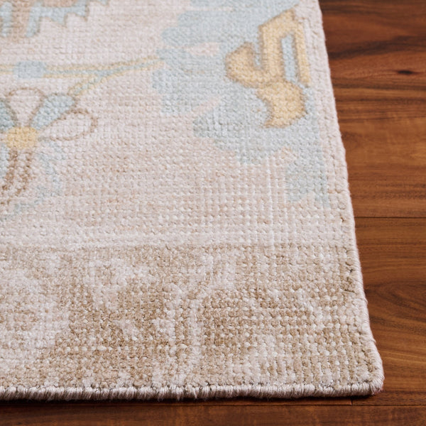 Safavieh Heritage Hand-Knotted 8X10 Light Brown & Blue Rug — 60% Bamboo Silk Blend, Low 0.25" Pile, Durable Elegance HGK105T-8