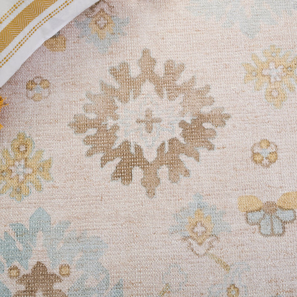 Safavieh Heritage Hand-Knotted 8X10 Light Brown & Blue Rug — 60% Bamboo Silk Blend, Low 0.25" Pile, Durable Elegance HGK105T-8