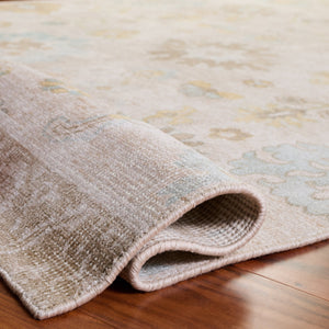 Safavieh Heritage Hand-Knotted 8X10 Light Brown & Blue Rug — 60% Bamboo Silk Blend, Low 0.25" Pile, Durable Elegance HGK105T-8