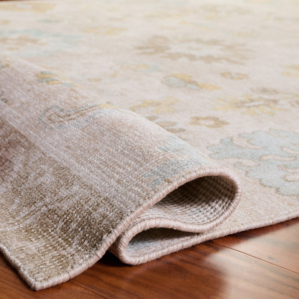 Safavieh Heritage Hand-Knotted 8X10 Light Brown & Blue Rug — 60% Bamboo Silk Blend, Low 0.25" Pile, Durable Elegance HGK105T-8