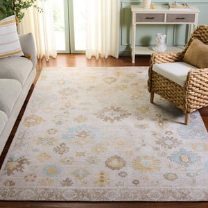 Safavieh Heritage Hand-Knotted 8X10 Light Brown & Blue Rug — 60% Bamboo Silk Blend, Low 0.25" Pile, Durable Elegance HGK105T-8