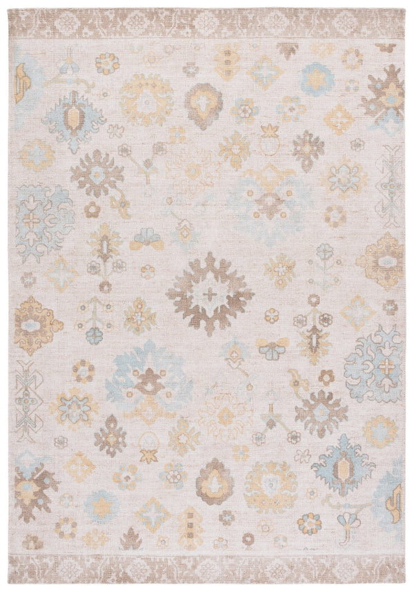 Safavieh Heritage Hand-Knotted 8X10 Light Brown & Blue Rug — 60% Bamboo Silk Blend, Low 0.25" Pile, Durable Elegance HGK105T-8