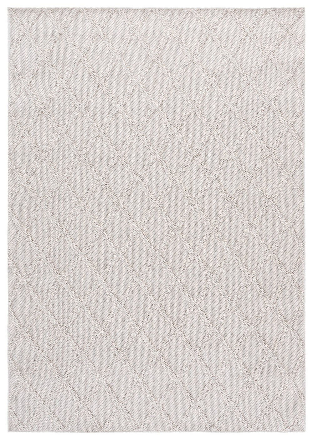 Safavieh Highland Modern Light Beige Ivory Rug — Low-Profile Power-Loomed Geometric Design, Durable Style 6'-7" x 6'-7" HGL950B-7SQ