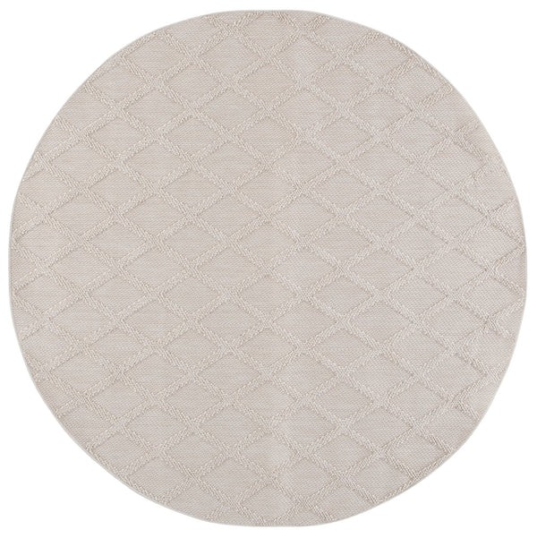 Safavieh Highland Round Light Beige Ivory Area Rug — Turkish Power-Loomed Contemporary Geometric Calm Elegance 6'-7" x 6'-7" HGL950B-7R