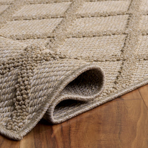 Safavieh Highland Modern Gold And Ivory Square Rug — Power‑Loomed In Turkey, Low‑Profile Durable Texture 6'-7" x 6'-7" HGL950D-7SQ