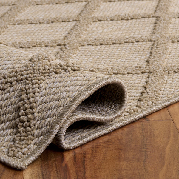 Safavieh Highland Modern Gold And Ivory Square Rug — Power‑Loomed In Turkey, Low‑Profile Durable Texture 6'-7" x 6'-7" HGL950D-7SQ
