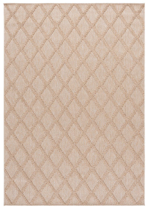 Safavieh Highland Gold And Ivory Geometric Rug — Low-Profile, Power-Loomed Turkish Construction, Stain-Resistant 5'-3" x 7'-6" HGL950D-5